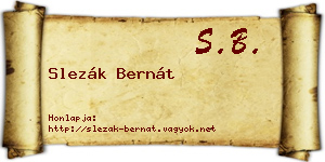 Slezák Bernát névjegykártya